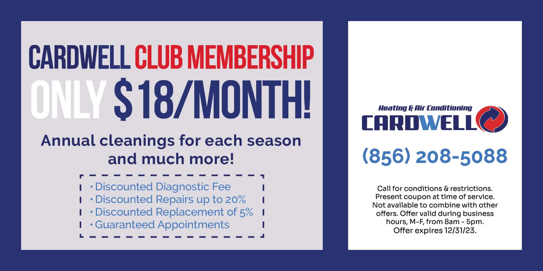 Cardwell Club Membership only $18/month.